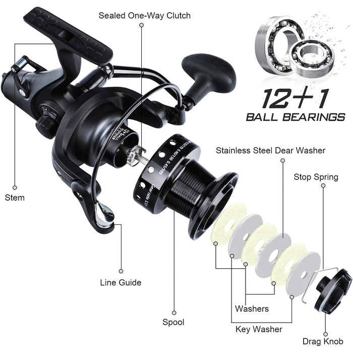 Котушка для коропа Sougayilang, ультраплавна, потужна, спінінгова, 28 фунтів, потужність опірного гальма, 12 1BB, металевий корпус, для морської та прісноводної риболовлі, 5000