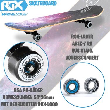 Скейтборд WeLLIFE для початківців, дерев&39яний скейтборд 80x20 см для дітей, підлітків та дорослих, кулькові підшипники ABEC-9, 9 шарів кленового скейту Double Kick Skate Concave Trick DBL464