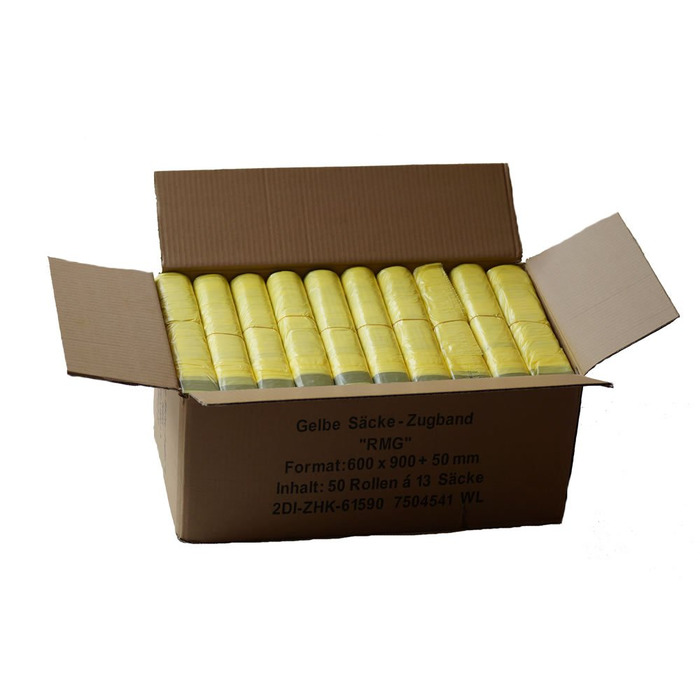 Жовтий пакет одна коробка містить 50 рулонів (650 жовтих пакетів) товщина плівки 15 мкм