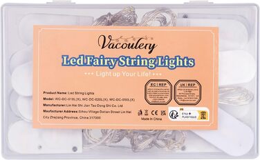 Батарея світлодіодних казкових гірлянд Vacoulery, 20 шт. мідного дроту, світловий ланцюжок 1M 10 світлодіодів, різдвяні гірлянди д