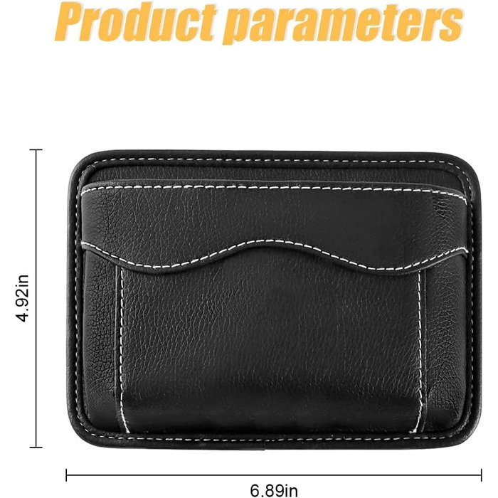 Бічна кишеня для автокрісел, міні-органайзер зі шкіри, бічна кишеня для автокрісел, підходить для зберігання документів, папок, бл