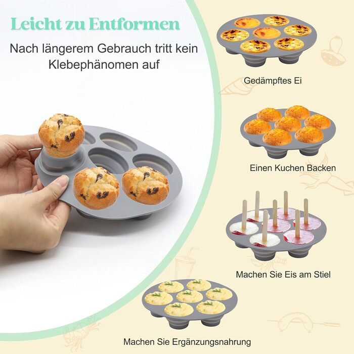 Аксесуари для фритюрниці Idota з 10 предметів, аксесуари для фритюрниці з силіконовими вставками/решітка для приготування їжі/решітка для приготування на пару/рукавички для духовки/мультиварка для COSORI 5.5 л/6.4 л, Tefal 5.6 л/6.5 л і Philips 6.2 л/7.2 