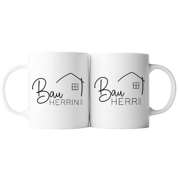 Набір керамічних кухлів з персоналізацією для будівництва будинку з роком будівельник домовласник 3 кухоль - справжня прикраса на будівельному майданчику подарунок для церемонії завершення будівництва біла ручка внутрішня частина