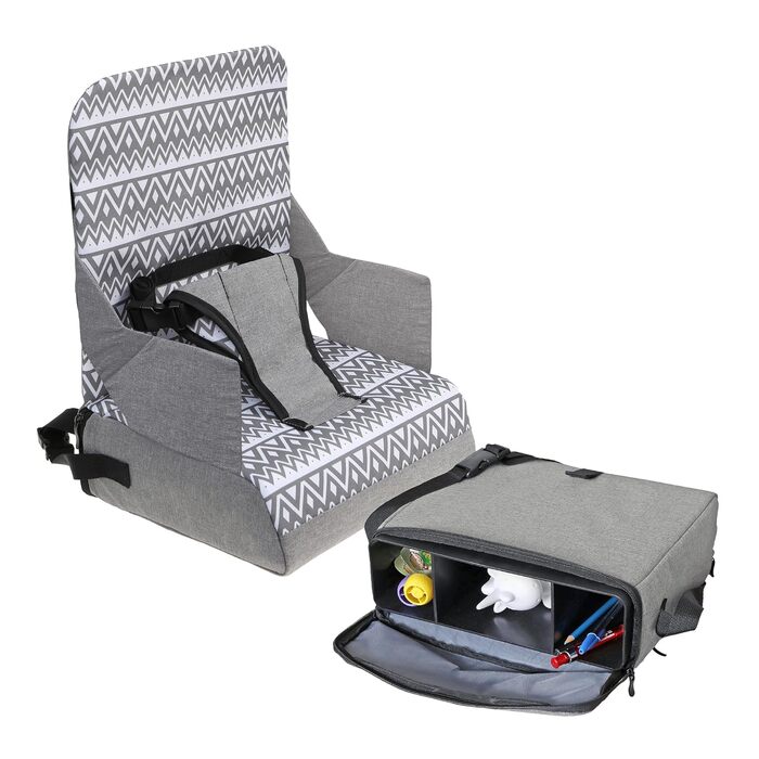 Сидіння-бустер Dreambaby On-The-Go, портативний стільчик для годування з практичними відділеннями для зберігання, підходить до біл