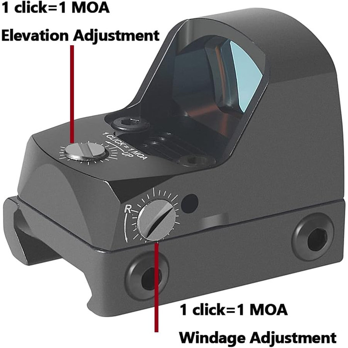 Приціл Paike Red Dot Sight з відкритою оптикою, 3,5 МОА, приціл з червоною крапкою та кріпленням 20 мм