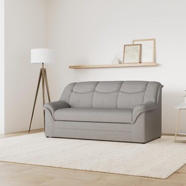 Колекція DOMO. Диван Берлін, класичний 3-місний диван, м&39який гарнітур з високоякісною пружинною серцевиною, 3-місний 178 x 90 x 89 см (Ш x Г x В), світло-сірий Світло-сірий 3-місний