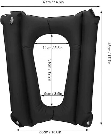 Ортопедична подушка для сидіння - при геморої та болях у спині - Подушка проти пролежнів - надувна - Полегшення болю в куприку, пологи, вагітність, реабілітаційні посібники для пацієнтів