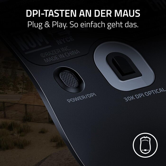 Ультралегка бездротова ігрова миша для кіберспорту вагою 58 г (оптичний сенсор з 30K DPI, технологія бездротової гіпершвидкості, о