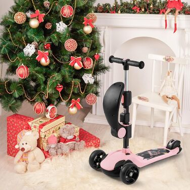 Самокат BremToy дитячий зі знімним сидінням, дитячий самокат з плавним регулюванням, дитячий самокат з поліуретановими світлодіодн