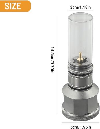 Регульований газовий ліхтар для вулиці з ізобутановим паливом, кемпінгові свічки, ліхтар з подовжувальною штангою для порожнього бака для риболовлі, походів, альпінізму (газовий ліхтар з баком)