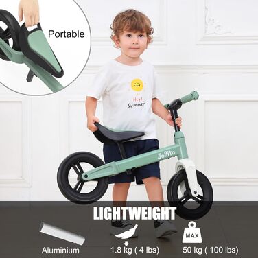 Дитячий велосипед JOLLITO, дитяча велосипедна іграшка для подарунків дівчаткам і хлопчикам 18-48 місяців, легкий тренувальний вело