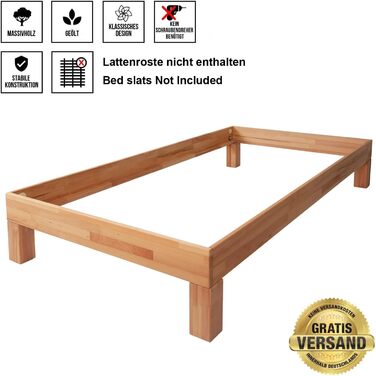 Ліжко Krok Wood Jana з масиву бука (100 x 200 см)