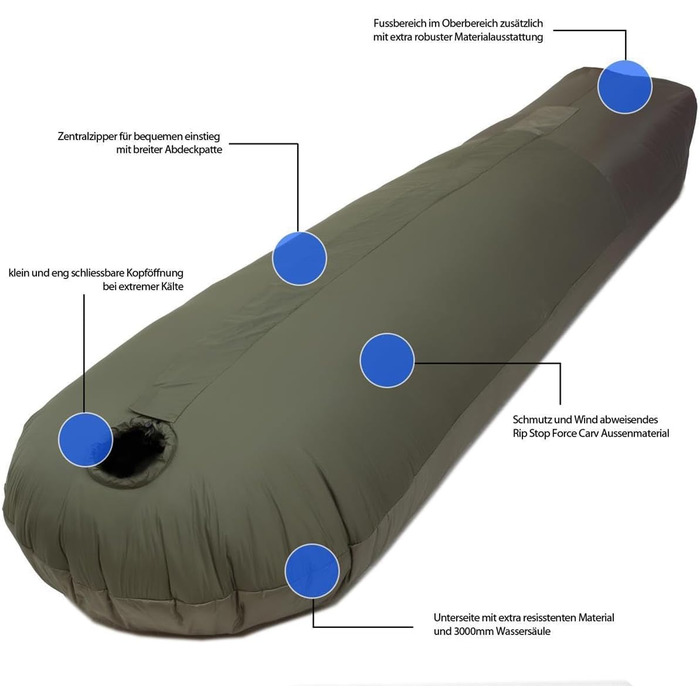 Спальний мішок Mivall Habitat Premium, спальний мішок Mummy, військовий спальний мішок, зимовий спальний мішок (XL)
