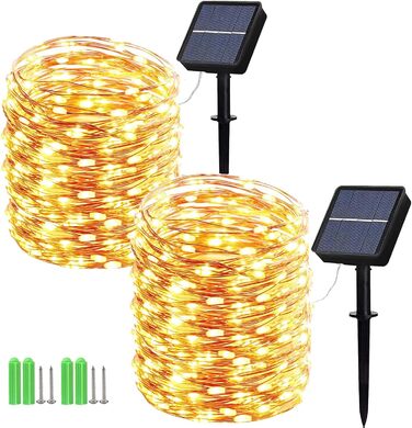 И сонячних казкових вогнів на відкритому повітрі 2x15M 150 LED, сонячні різдвяні вогні на відкритому повітрі водонепроникні, 8 реж