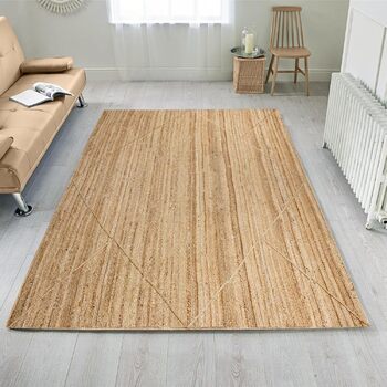 Високоякісний натуральний джутовий килим, квадратний, бежевий, бохо, ручної роботи індійських майстрів, ручне ткацтво, можна викор