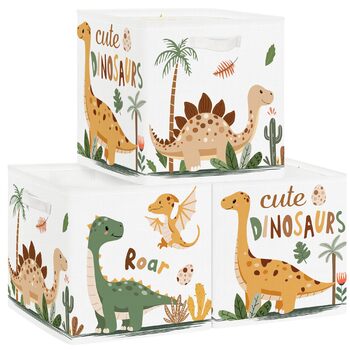 Коробка для зберігання 3 шт. и бохо динозавр кошик для зберігання дітей складаний пальмовий кубик для зберігання яєць іграшок, книг, одягу, кактусів, 30
