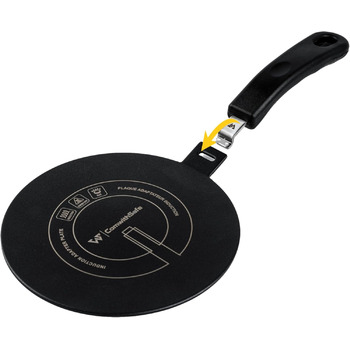 Індукційний адаптер 14 см знімна ручка, ізоляційна не змінює колір після використання теплорозподільник з чорним покриттям для високих температур, пластинчасте реле індукційне/газове 14 см