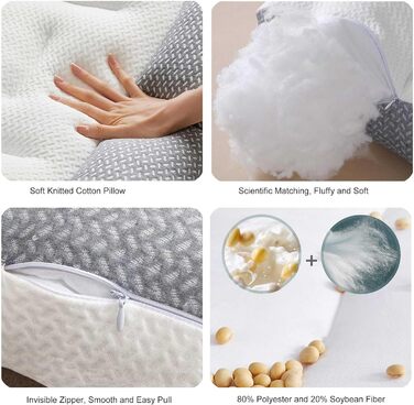 Суперергономічна подушка для апное сну, подушка для підтримки шиї, ортопедична подушка для глибокого сну, ергономічна подушка для шиї та плечей 19*29 дюймів, 2024