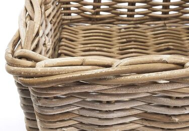 Кошик Kobolo з ротанга, полиця для зберігання - квадратний - ротанг - кубу сірий - великий - 52x40x20 см