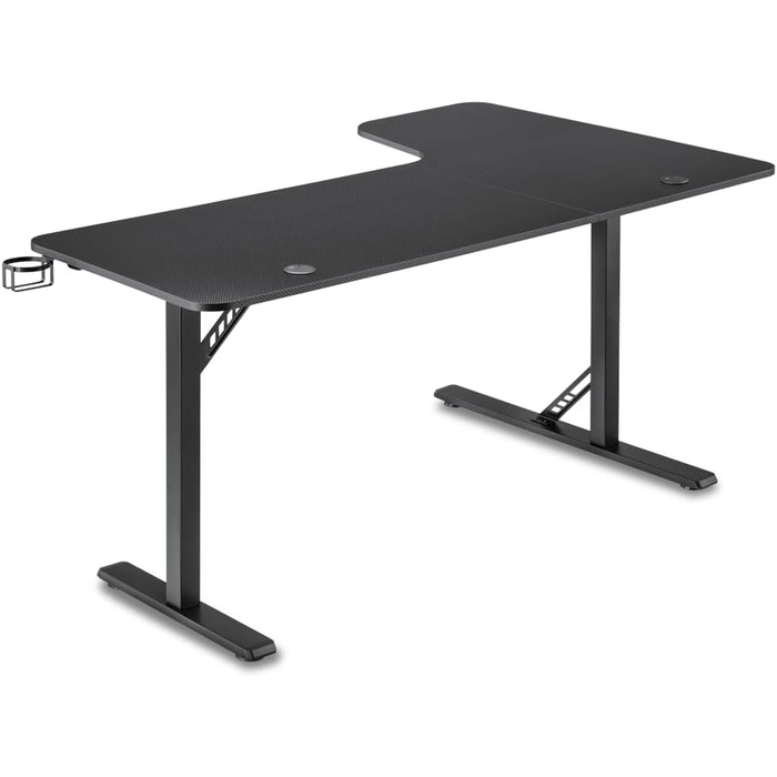 Л (лівий) Ігровий стіл, прямокутний, Д 160 x Г 60-100 x В 75 см Вантажопідйомність до 120 кг Підсклянник Тримач для навушників Килимок для миші Ігровий розмір L, 160