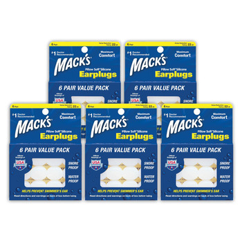 Беруші Mack&39s Pillow Soft Silicone Putty (5 упаковок (30 пар)) 6 шт. (5 упаковок) Червоні