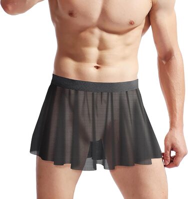 Чоловіча сітчаста мініспідниця JIAHG, чорна, універсальний розмір