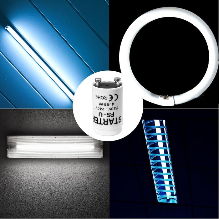 ТОКІШЕ 12 шт. Пускач люмінесцентних ламп ФС-У 4-65 Вт 220В-240В, пускач для люмінесцентних ламп, для індивідуального перемикання люмінесцентних ламп