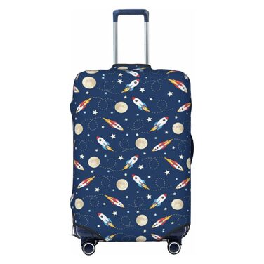 Чохол для валізи Ракета в космосі BAFAFA, захисний еластичний чохол від подряпин і пилу для багажу, чорний, розмір 85