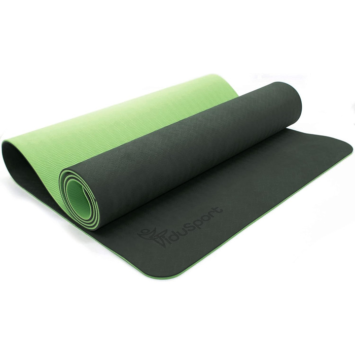 Тренажер Fidusport TPE Yoga Mat - Нековзний плечовий ремінь для фітнесу, пілатесу та гімнастики - Килимок для вправ з плечовим ременем і легкою конструкцією (оливково-зелений)