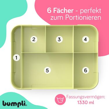 Бумплі Ланчбокс Гурман Дитячий контейнер для обіду з відділеннями, ідеальний для школи та подорожей Міцний ланчбокс, шкільний ланчбокс, стильний дитячий контейнер для їжі, ланчбокс у школу