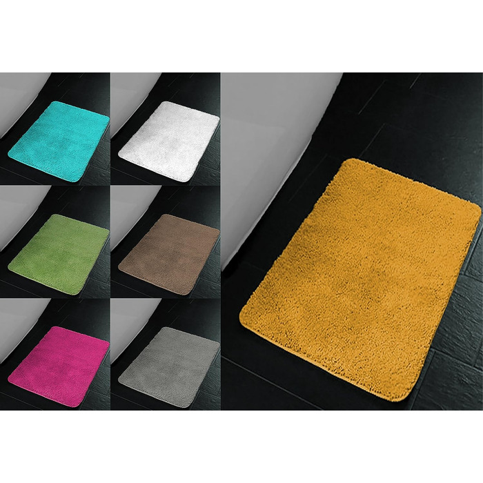 Килимки для ванної Brandsseller, комплект з 2 шт. , складається з килимка для ванної (приблизно 50/80 см) та килимка для туалету (приблизно 45/50 см) - Колір зелений. Комплект з 2 шт. приблизно 50 x 80 см / 45 x 50 см, зелений