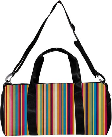 Спортивна сумка, маленька дорожня сумка, сумка для шопінгу та йоги, з вінтажними кольоровими смугами, сумка для фітнесу на відкритому повітрі, ручна поклажа