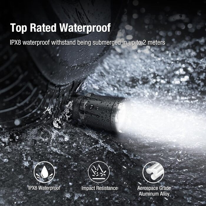 Тактичний ліхтарик Klarus XT11GT Pro Ultimate Control з двома перемикачами, яскравістю 3300 люмен, дальністю променя 380 метрів, водонепроникністю IPX8 для кемпінгу, походів та надзвичайних ситуацій