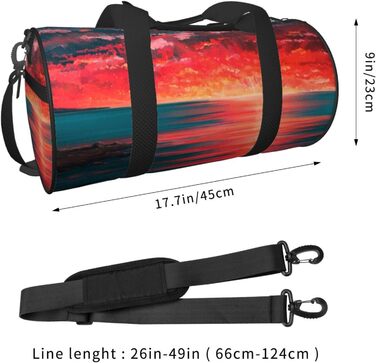 Спортивна сумка, дорожня сумка, пляжна сумка, принт Захід сонця, сумка на нічліг, чорна, універсальний розмір, сумка для подорожей