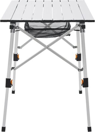 Стіл для кемпінгу Juskys 90x52 см розкладний алюмінієвий стіл Picco, легкий садовий та балконний стіл, регульований по висоті вуличний стіл сріблястий