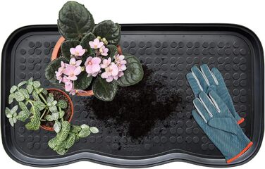 Ароматизований піддон для взуття 40 x 72 см Килимок для взуття Поличка для взуття Підставка для взуття Піддон для взуття, під дощ, осінь, зима Термопластик Протиковзкий Піддон для взуття Гнучкий 40 x 72 см Чорний