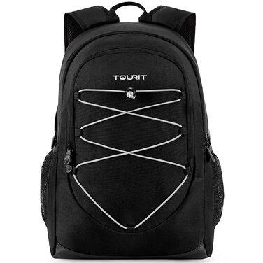 Рюкзак-холодильник TOURIT 25L, водонепроникний, надлегкий, для пікніків, кемпінгу, походів, барбекю, чорний