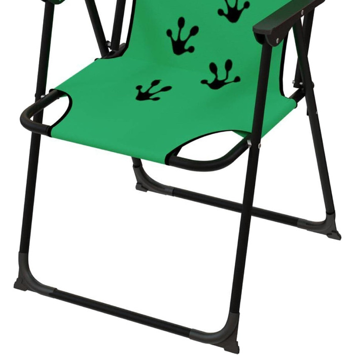 Дитячий кемпінговий стілець, складний кемпінговий стілець, кемпінговий стілець для кемпінгу на відкритому повітрі, складний, макс. 100 кг, сталь з порошковим покриттям, малюнок у формі тварин, зелений