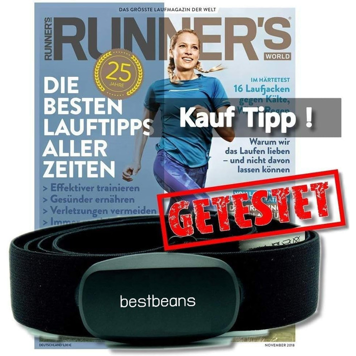 Монітор серцевого ритму, Bluetooth ANT, точна ЕКГ - сумісний з Polar, Runtastic, Wahoo, Garmin, Endomondo Pulse, Heartbeat Swim