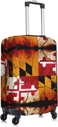 Чохол для валізи з дерева, прапор штату Меріленд, міцний захист для багажу, підходить для валіз розміром 45.7 - 81.3 см, малий, Чорний