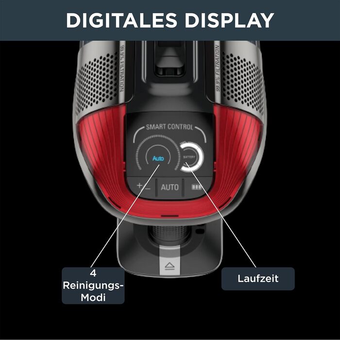 Акумуляторний пилосос з аксесуарами для шерсті домашніх тварин, гнучке з'єднання, до 150 Вт і 45 хв роботи від акумулятора, RH98A8