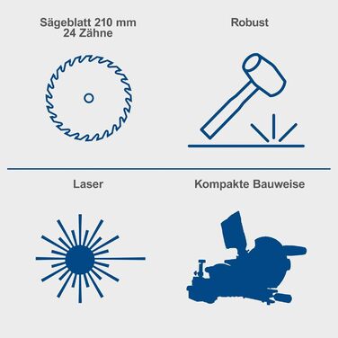 Поперечна пила та торцювальна пила Scheppach HM210L потужність 1500 Вт висота різання -/ширина 60 та 120 мм пильний дискØ 210 мм пильна головка нахиляється на 45 вліво вкл. лазер, опори для заготовки та захисний кожух пильного диска