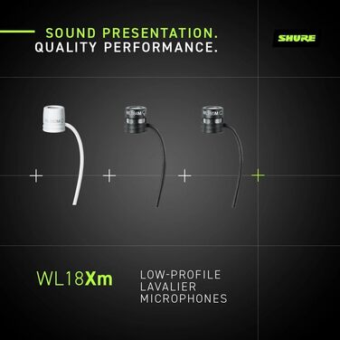 Петличний конденсаторний мікрофон Shure WL185MB/C-TQG, кардіоїдний, чорний (TA4F, з вітрозахистом та кліпсою)