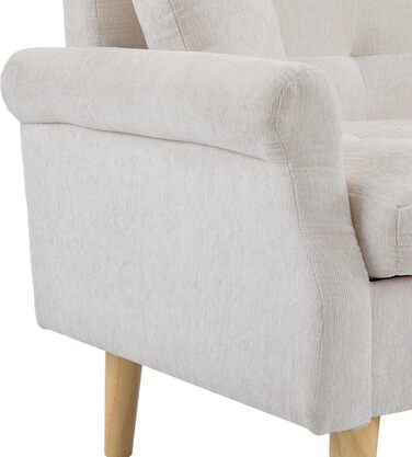 Двомісний диван, м&39який диван, диван з товстими подушками, м&39які меблі, бежева шениллова тканина, підходить для вітальні, спальні, квартири