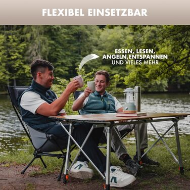 Складаний кемпінговий стілець NATURBUMMLER Cloud Sit Light Надлегкий (2,65 кг) та дихаючий У комплекті сумка для перенесення Компактний складний стілець, вантажопідйомність 120 кг, для саду, риболовлі, використання на свіжому повітрі (сірий)