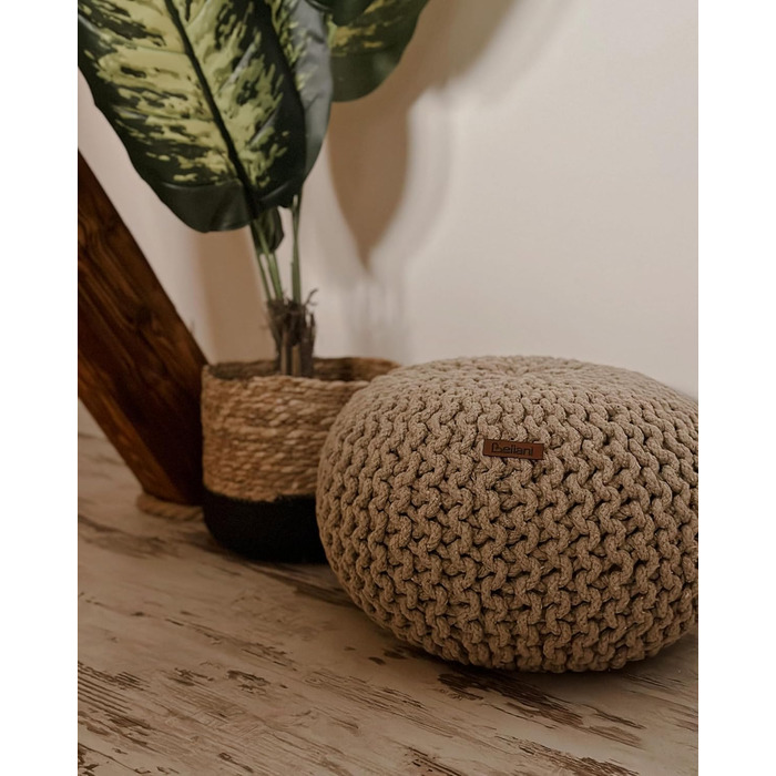 Практичний пуф Вовняний 40x25 см Бежевий Conrad