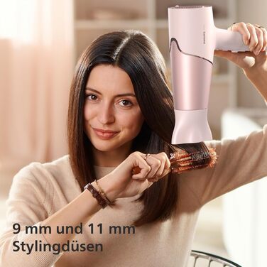 Фен Philips Series 5000 з технологією ThermoShield, дифузором для об'єму та насадками-концентраторами 9 мм і 11 мм, колір перламутровий (BHD530/20)