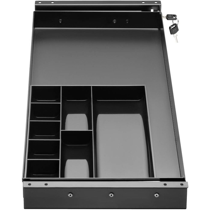 Шухляда під стільницю 740 мм x 272 мм, що замикається, діапазон висоти 50,8 мм (макс.), чорний колір, 10938492