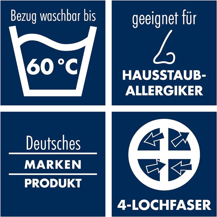 Подушка Irisette Edition - Зроблено в Німеччині - Подушка зі знімним чохлом з м&39якої мікрофібри, 40 x 80 см, сертифікована Oeko-Tex