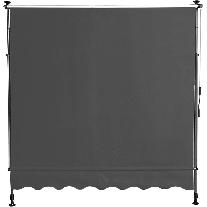 Тент QUICK STAR із затискачем 250x130 см, сірий, для балкону, сонцезахисний навіс, регульована висота від 200 до 290 см, для балкону без свердління